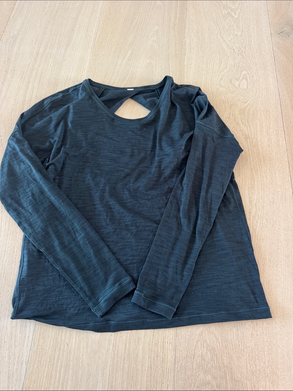 lululemon athletica Black Long Sleeve Top with Cross-Back Detail